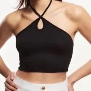 ZARA | Ribbed Halter Crop Top | Sz. M